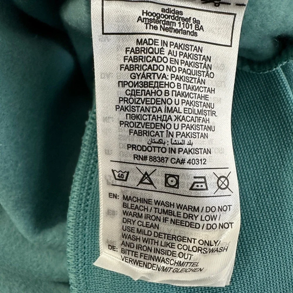 Adidas Men's 4XL Hoodie Powder Teal M EVO LIN HD Graphic Blokecore Y2K NEW